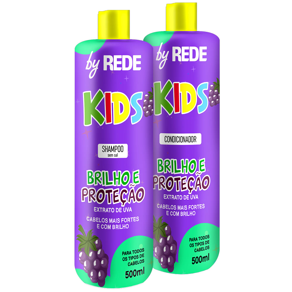 Kit by REDE Kids Shampoo e Condicionador Brilho e Proteção 500ml
